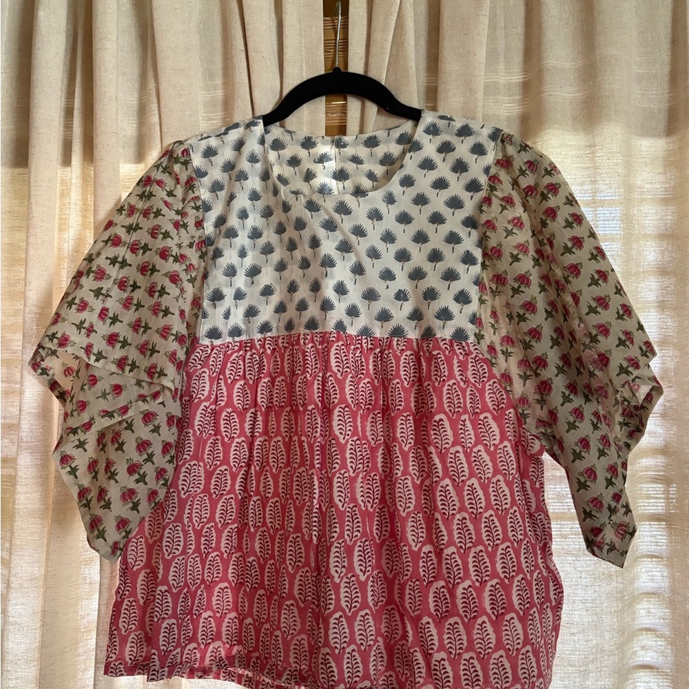 Emerson Fry BASALIE TOP - PATCHWORK ROSEY ORGANIC